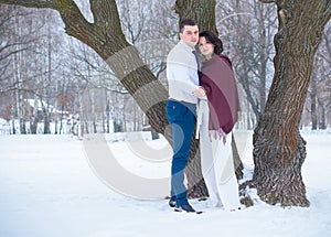 Valentine day 14 februaryÐ± couple outdoor portrait