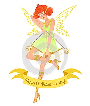 Valentine day angel girl.