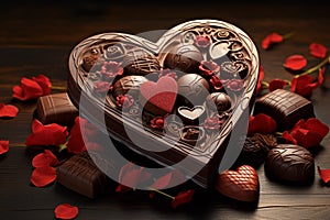 Valentine day chocolated. Generate Ai photo