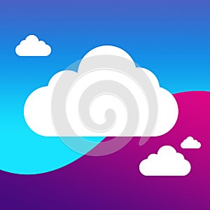 Valentine day cloudy purple flat style background