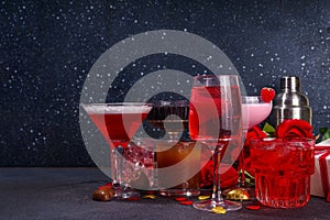 Valentine day cocktail bar background