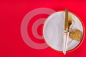 Valentine day dinner table setting background