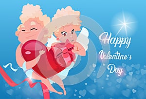 Valentine Day Gift Card Holiday Amour Love Cupid Heart Shape