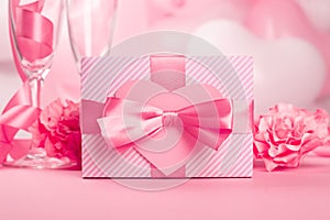 Valentine day gift and heart card