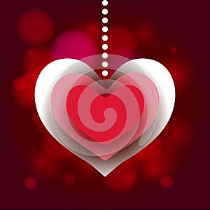 Valentín srdce štítok 