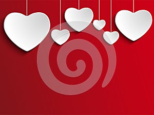 Valentine Day Heart on Red Background photo