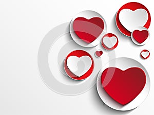 Valentine Day Heart on White Button