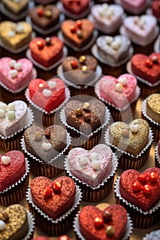 Set of different chocolates in a box . AI Generated