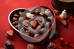 Set of different chocolates in a box . AI Generated