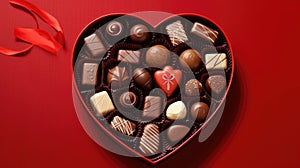 Set of different chocolates in a box . AI Generated