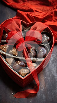 Set of different chocolates in a box . AI Generated