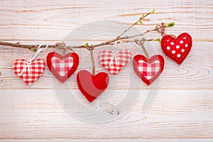 Valentine day love beautiful. Heart hanging on