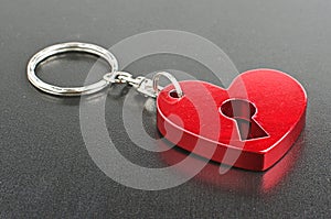 Valentine day present red heart shape fob