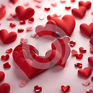valentine day red hearts background