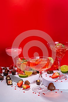 Valentine day romantic cocktails