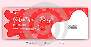 Valentine day sale offer banner template. Vector illustrator