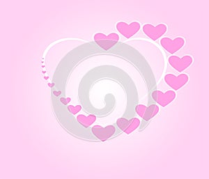 `Valentine day.Small heart shape, arranged together into a big heart shape.