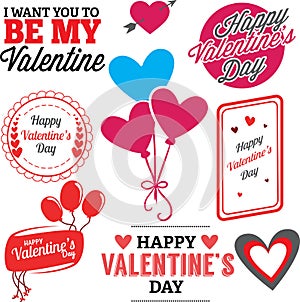Valentine day stickers designs cards