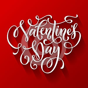 Valentine Day text calligraphy vector greeting card