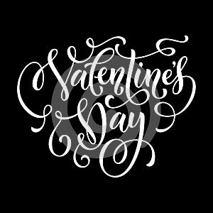 Valentine Day text calligraphy vector greeting card