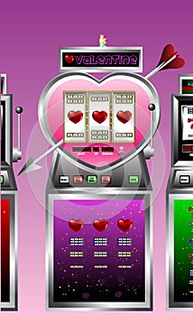 Valentine drawing of slot machine