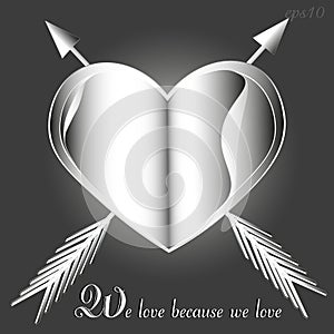 Valentine emblem heart and arrow photo