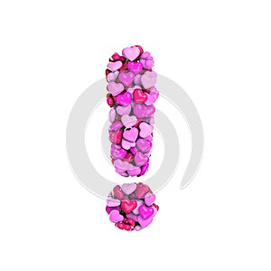Valentine exclamation point - 3d heart symbol - Suitable for Valentine`s day, romantism or passion related subjects