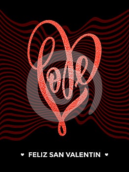 Valentine gold love heart glitter pattern card photo