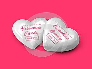 Valentine Heart Candy 3D Illustration Mockup Scene