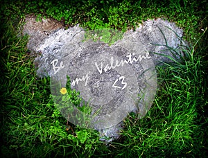 Valentine heart in grass