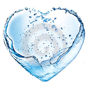 Valentine heart made of water splash