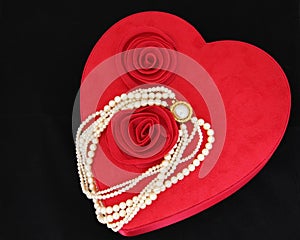 Valentine Heart with Pearl Necklace