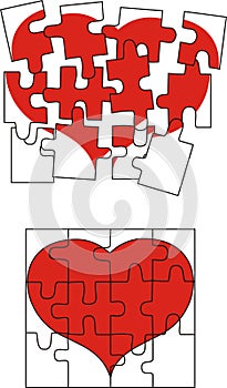 Valentine heart puzzle