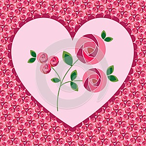 Valentine heart roses background