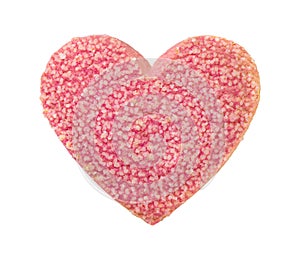 Valentine Heart Shaped Cookie with Sugar Sprinkles