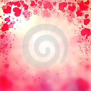 Valentine Hearts Abstract Pink Background.