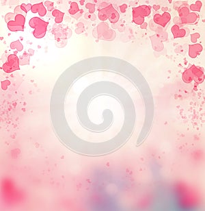 Valentine Hearts Abstract Pink Background.