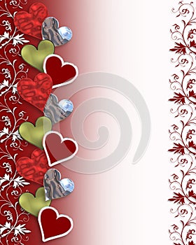 Valentine hearts border