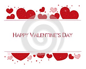 Valentine hearts and Happy Valentines Day text. Valentines Day wallpaper