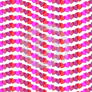 valentine hearts horizontal wavy stripe