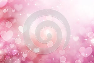 Valentine Hearts Pink Background