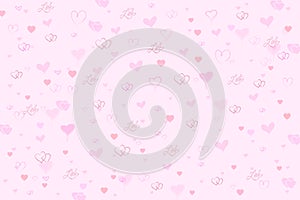 Valentine Hearts Pink Background