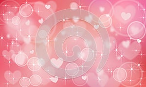 Valentine Hearts Pink Background