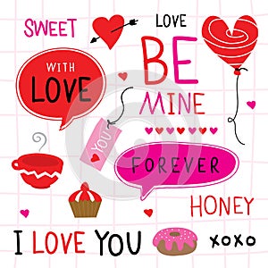 Valentine I Love You Sweetheart Cute Cartoon Vector