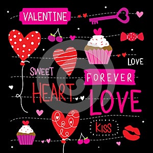 Valentine I Love You Sweetheart Cute Cartoon Vector