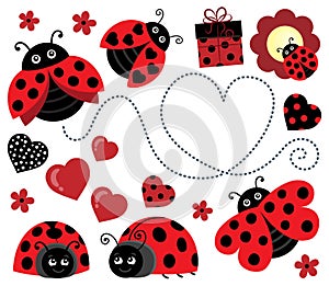 Valentine ladybugs theme image 2