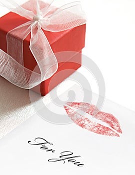 Valentine lipstick kiss