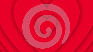 Valentine love heart endlessly increasing waves background