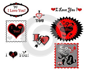 Valentine Love Stamps Stickers Icons