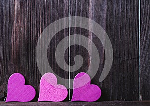 Valentine. Love. Valentine`s Day postcard. Love concept for mother`s day and valentine`s day. Happy Valentine`s day hearts on wood